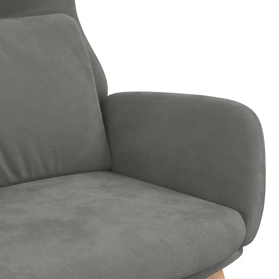 Chaise de relaxation Gris foncé Velours - 6