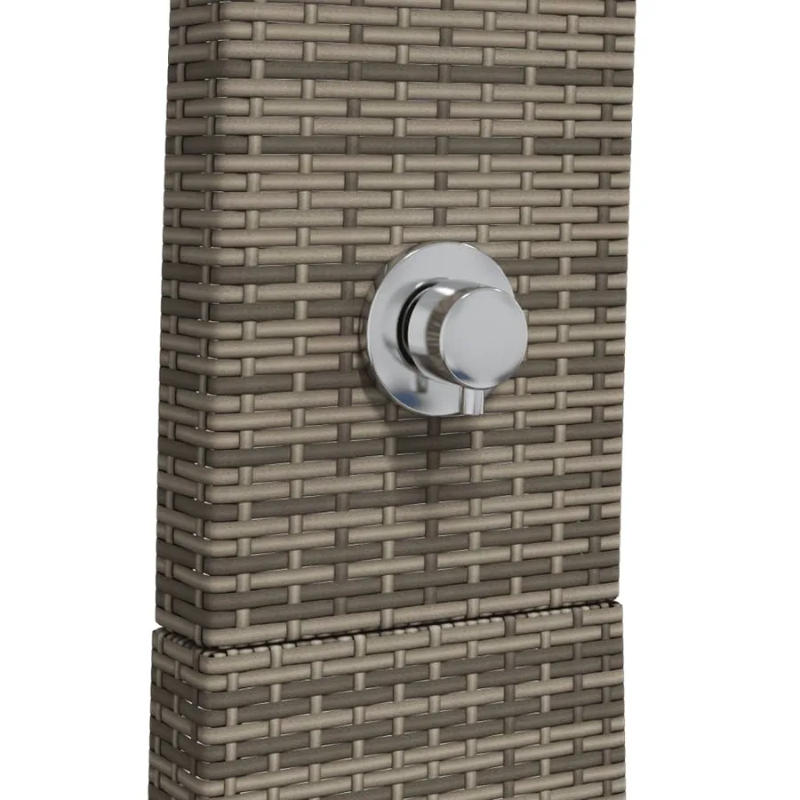 Douche d'extérieur gris 55x60x224 cm résine tressée bois acacia - 8