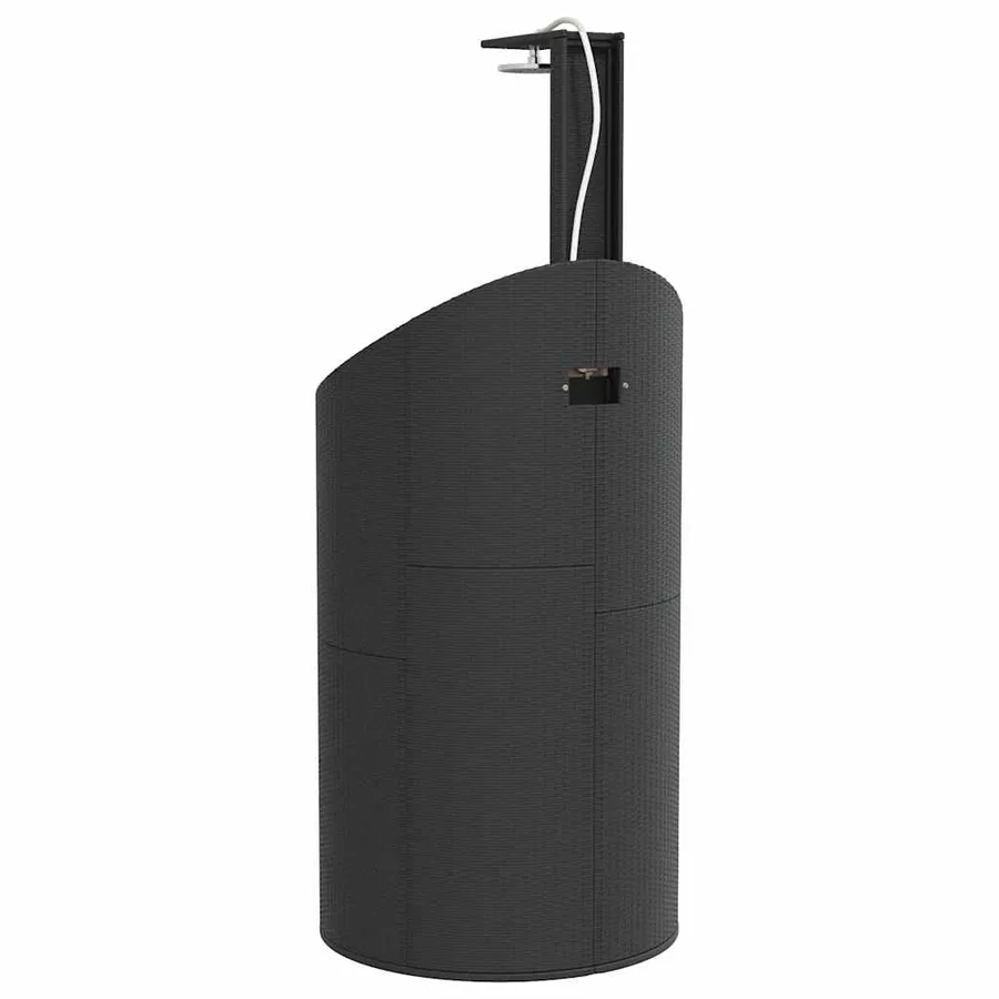 Douche d'extérieur noir 100x100x241,5 cm poly rotin bois acacia - 7