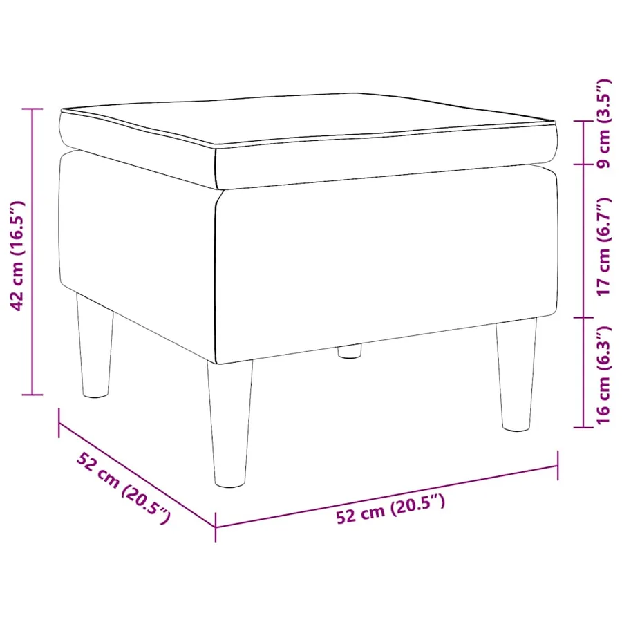 Tabouret avec pieds en bois Vert clair Velours - 7