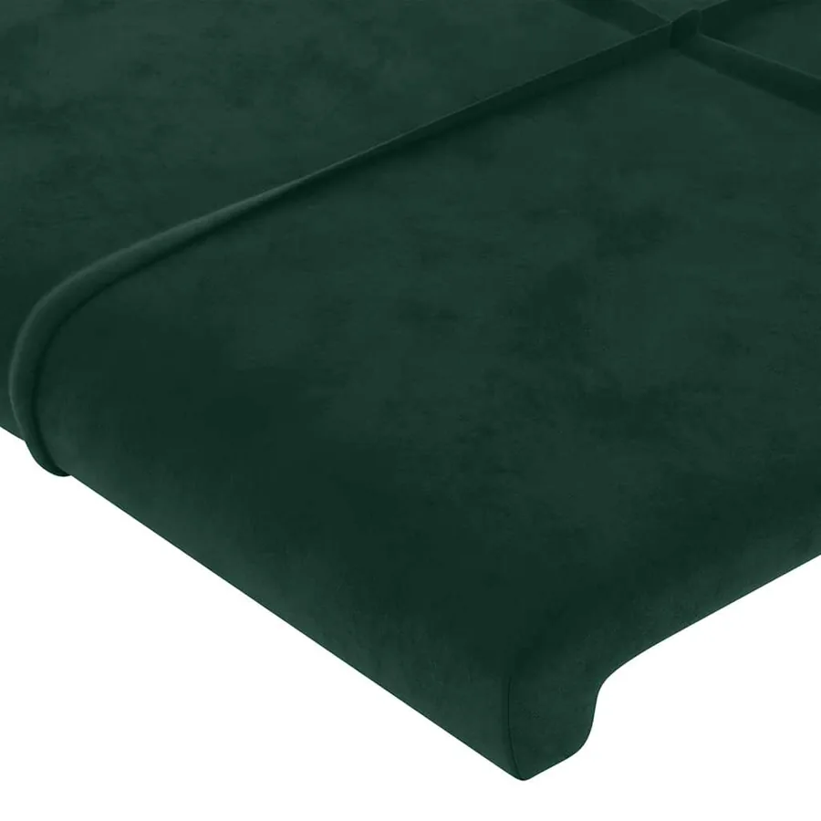 Tête de lit à LED Vert foncé 93x16x78/88 cm Velours - 5