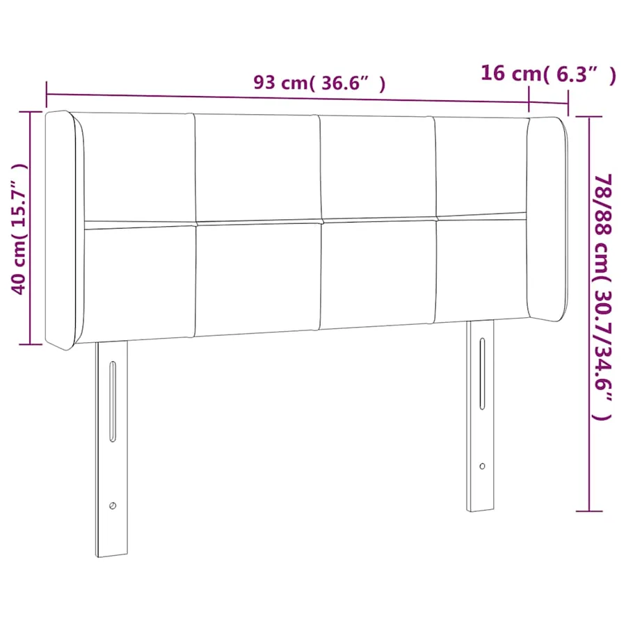 Tête de lit à LED Vert foncé 93x16x78/88 cm Velours - 7