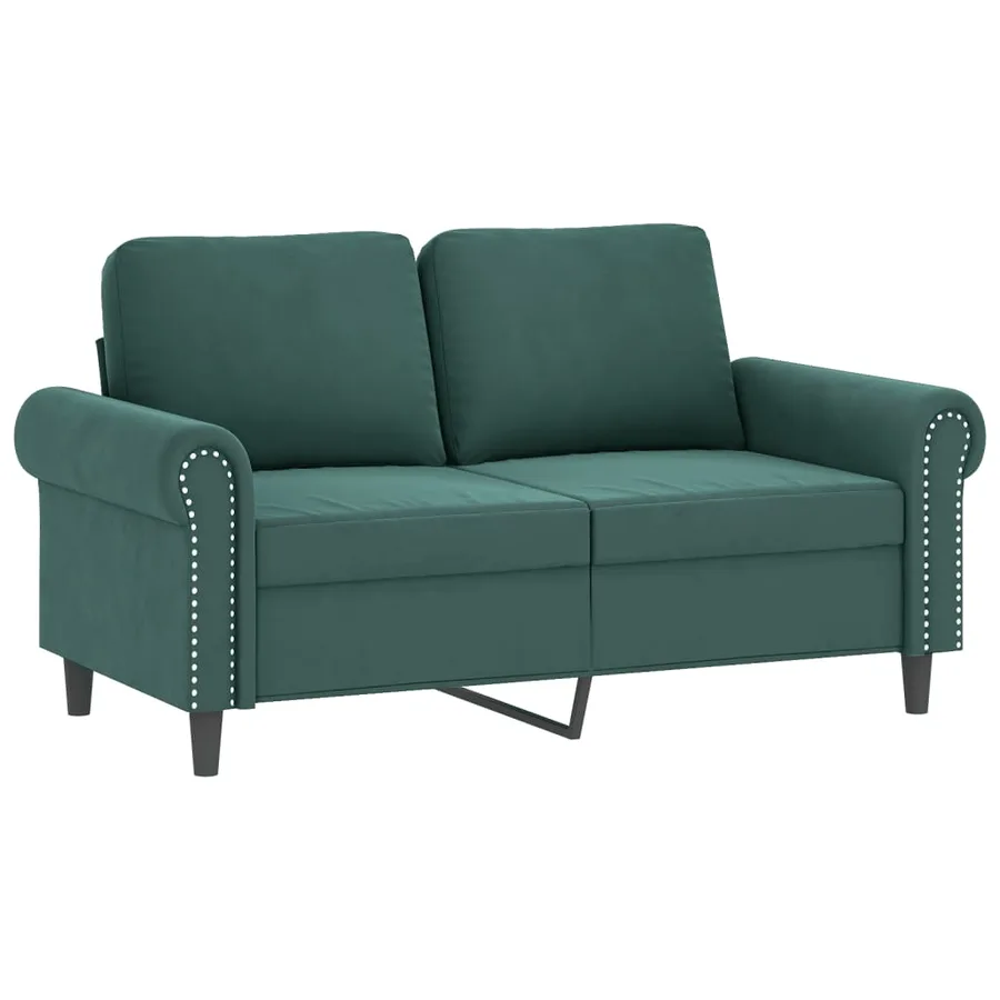 Ensemble de canapés 3 pcs avec coussins Vert foncé Velours - 3