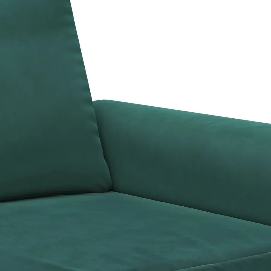 Ensemble de canapés 3 pcs avec coussins Vert foncé Velours - 6