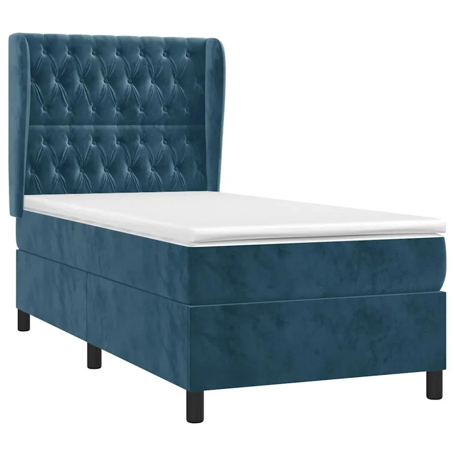 Sommier à lattes de lit avec matelas Bleu foncé 100x200 cm - 3