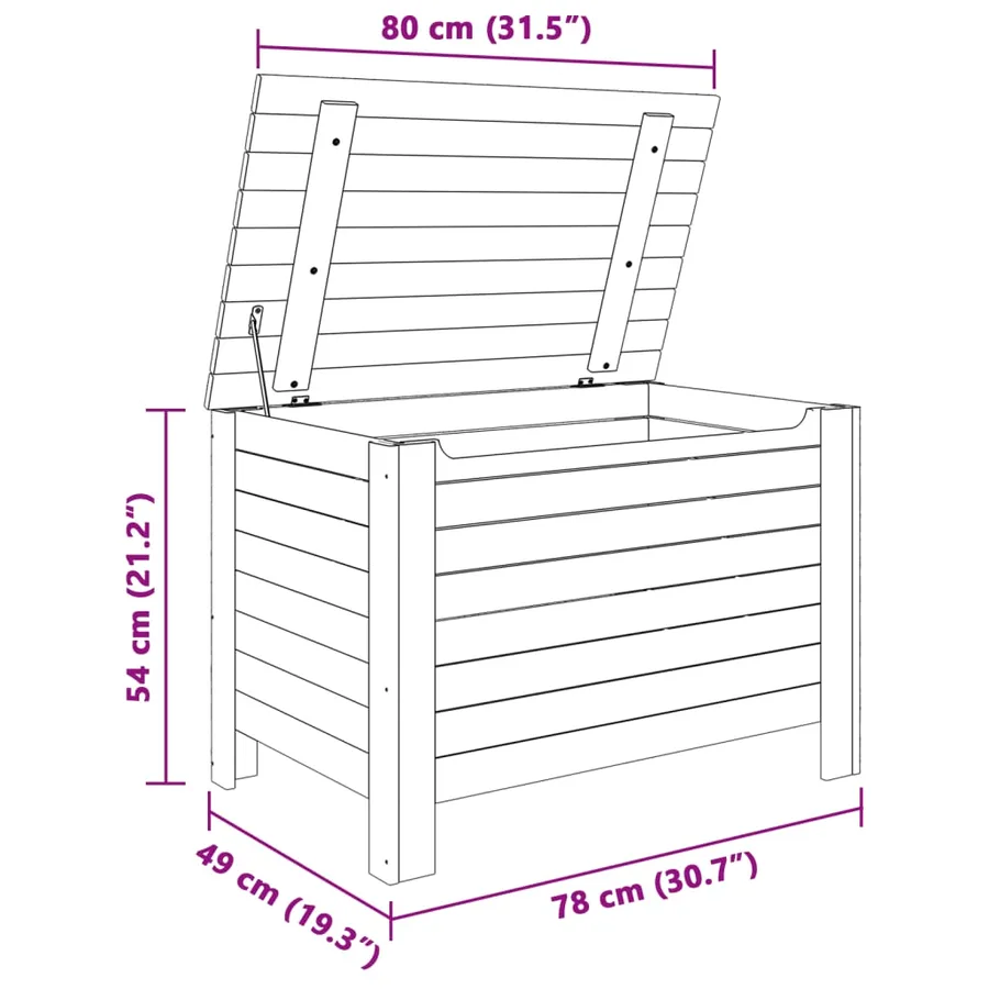 Boîte de rangement avec couvercle RANA bois massif de pin - 9