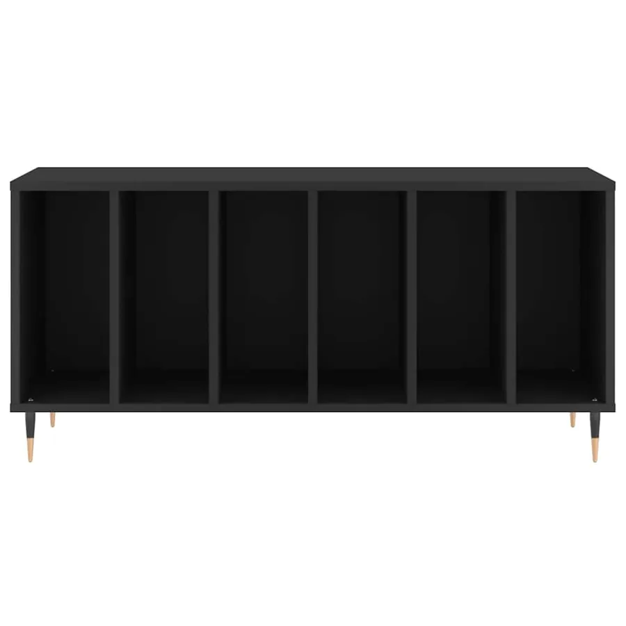 Armoire à disques noir 100x38x48 cm bois d'ingénierie - 4