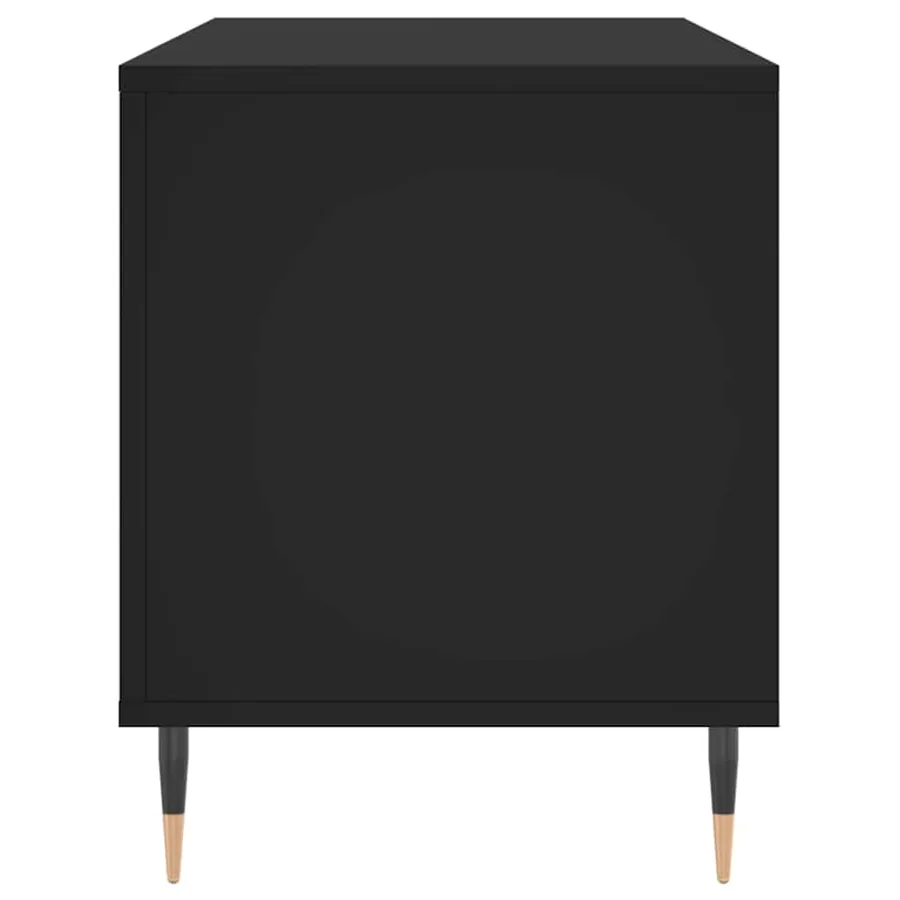 Armoire à disques noir 100x38x48 cm bois d'ingénierie - 5