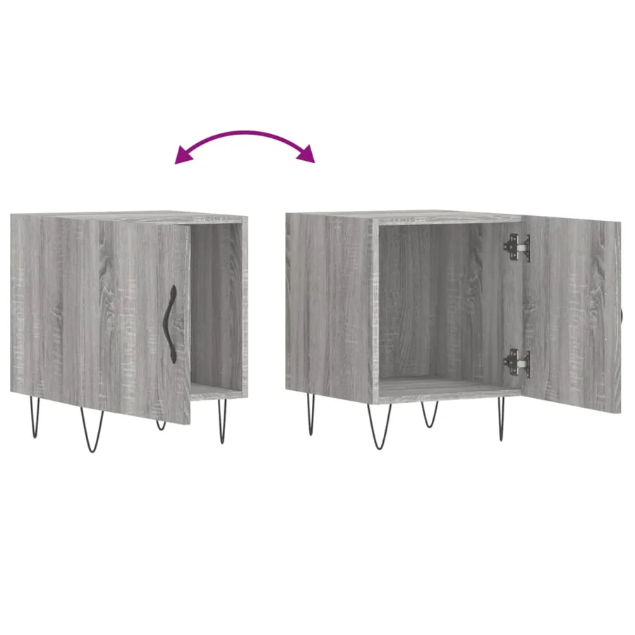 Tables de chevet 2 pcs sonoma gris 40x40x50cm bois d'ingénierie - 9