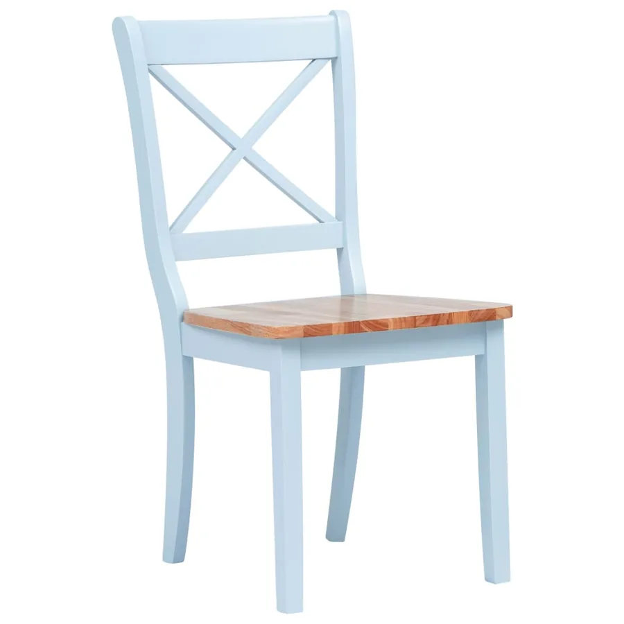 Chaises à manger lot de 4 gris et bois clair bois hévéa massif - 2