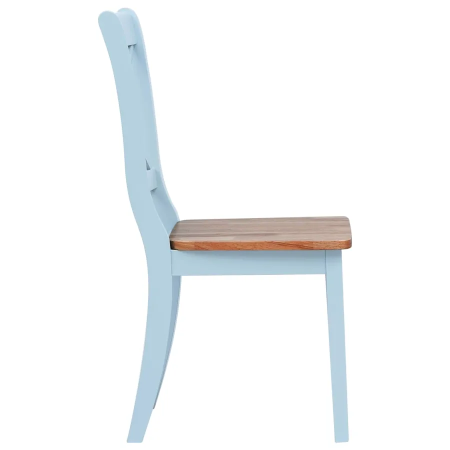 Chaises à manger lot de 4 gris et bois clair bois hévéa massif - 4