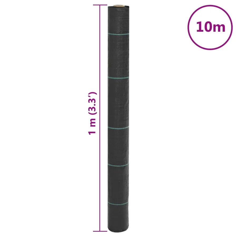 Membrane anti-mauvaises herbes noir 1x10 m PP - 8
