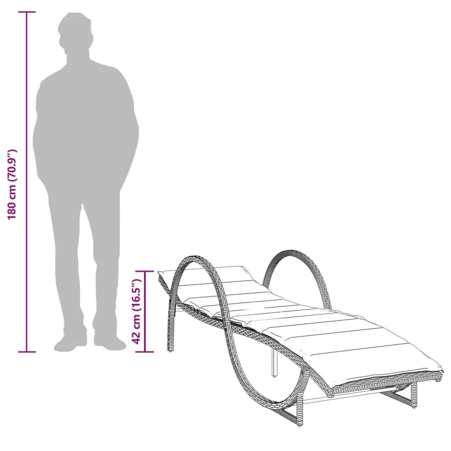 Chaises longues lot de 2 avec table gris résine tressée - 12