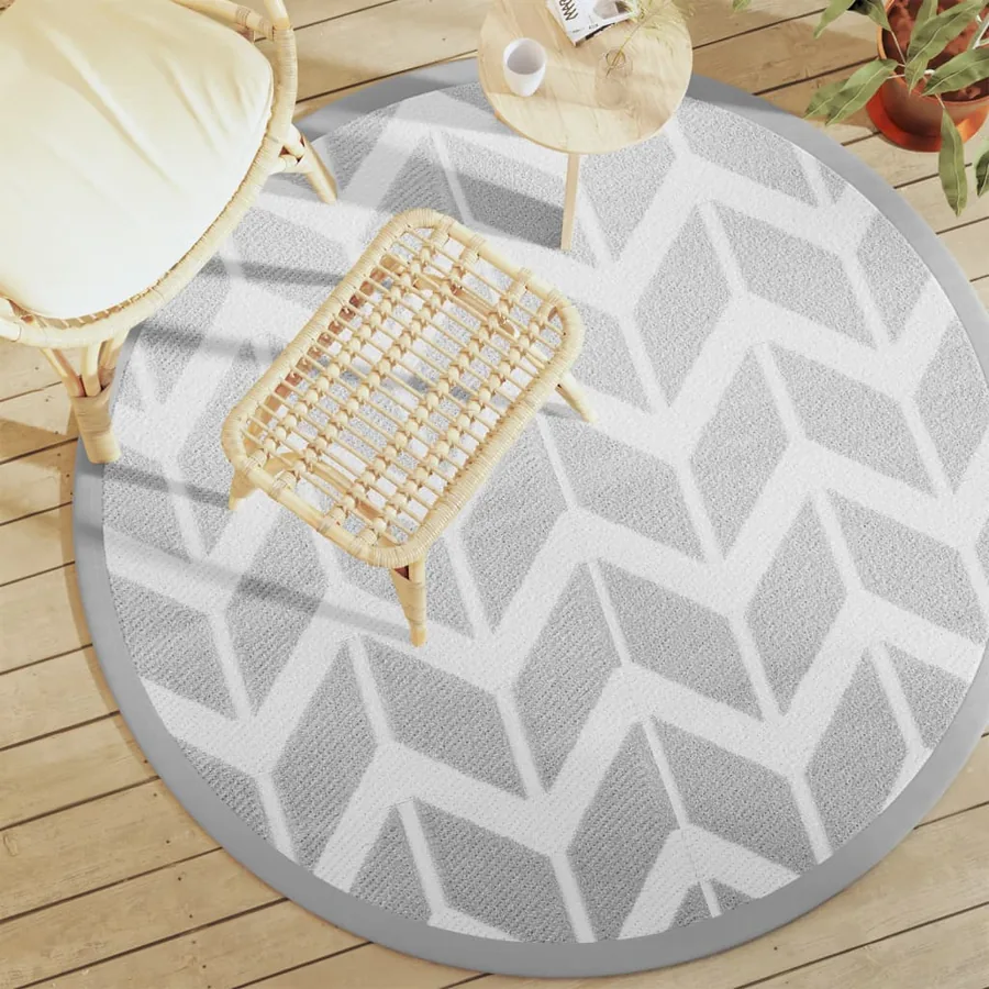 Tapis d'extérieur ARAKIL gris Ø160 cm PP