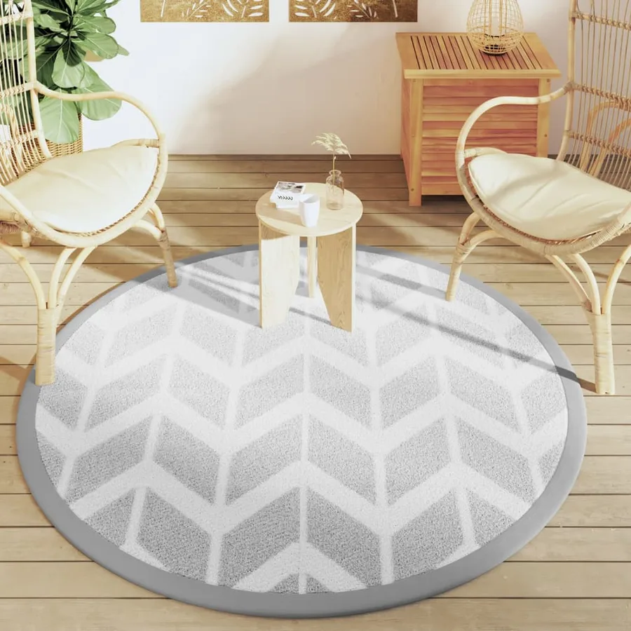 Tapis d'extérieur ARAKIL gris Ø160 cm PP - 3