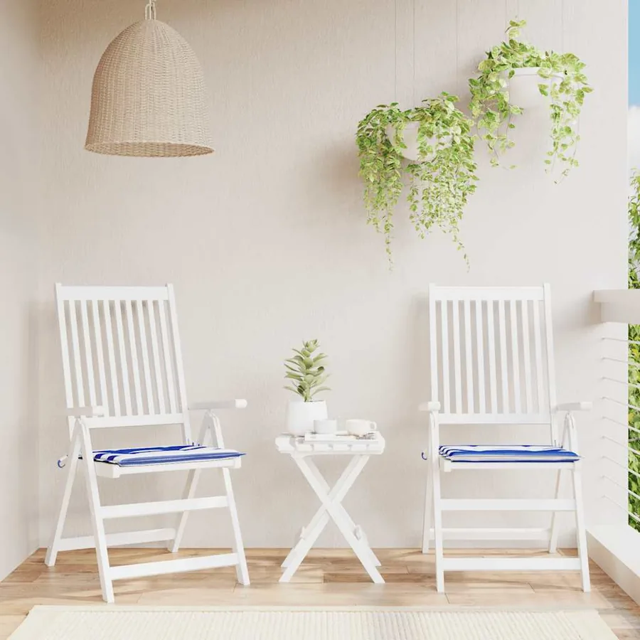 Coussins de chaise de jardin lot de 2 50x50x4 cm tissu