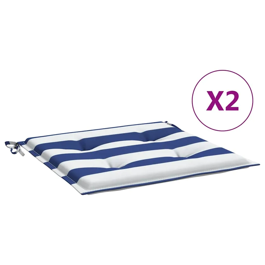 Coussins de chaise de jardin lot de 2 50x50x4 cm tissu - 2