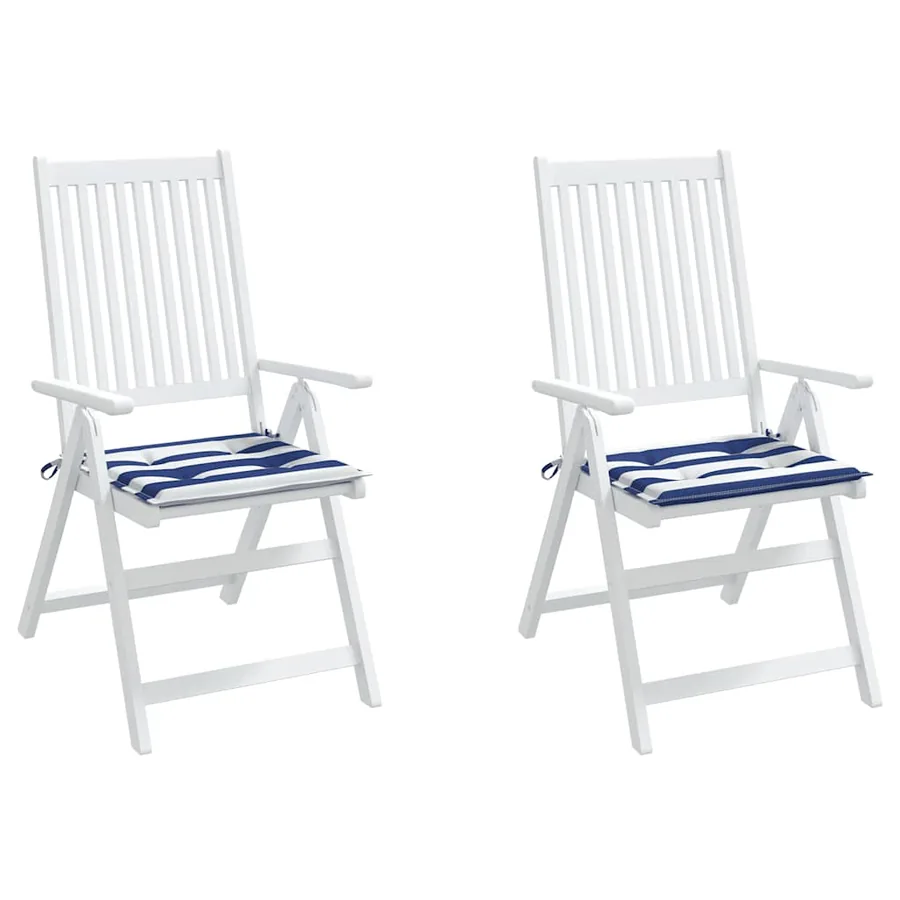 Coussins de chaise de jardin lot de 2 50x50x4 cm tissu - 7