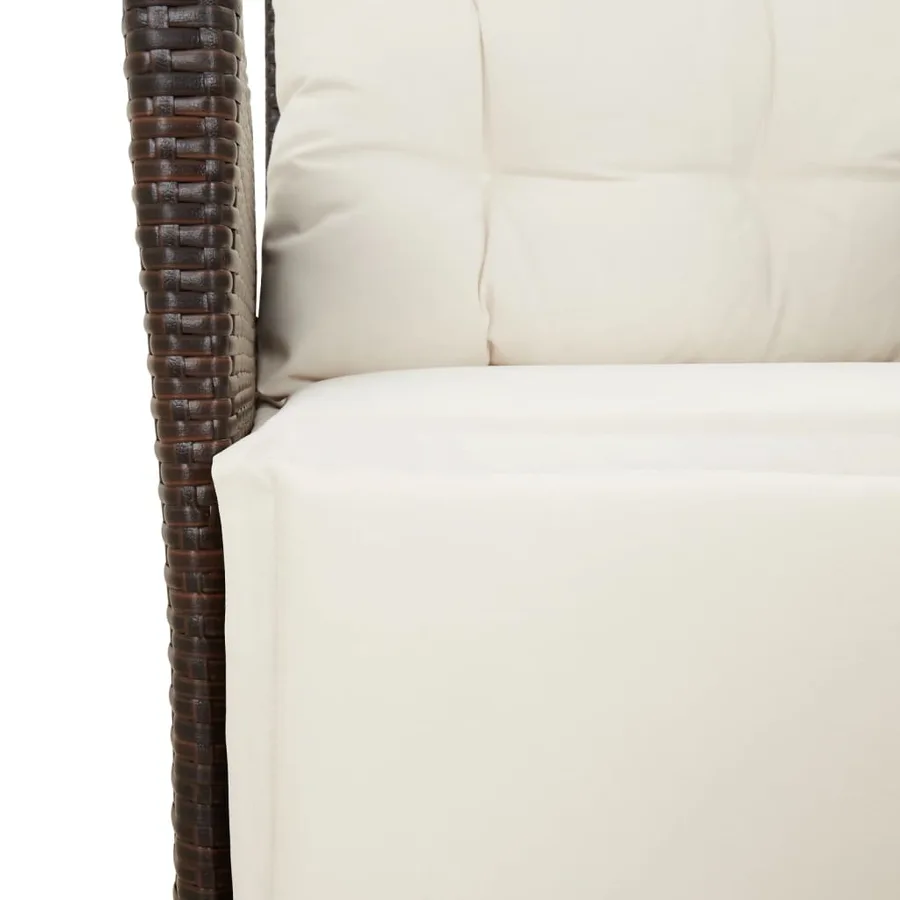 Chaise inclinable de jardin repose-pied marron résine tressée - 9