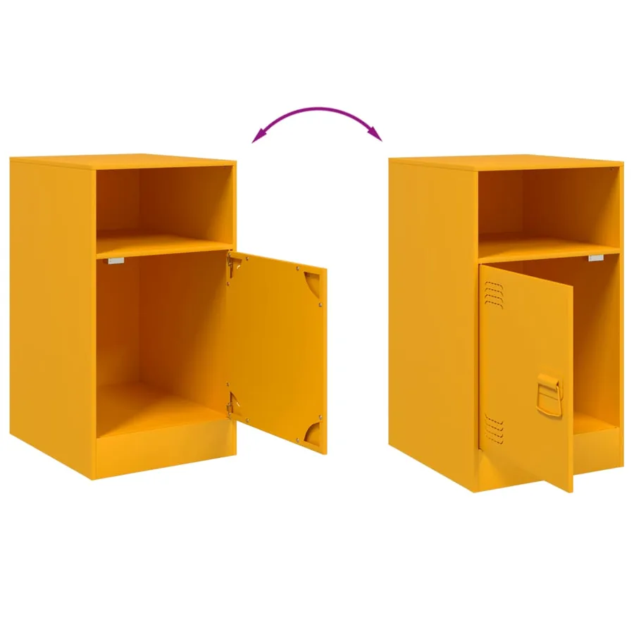 Tables de chevet 2 pcs jaune moutarde 34,5x39x62 cm acier - 10