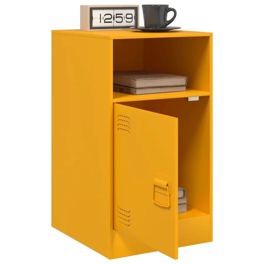 Tables de chevet 2 pcs jaune moutarde 34,5x39x62 cm acier - 4