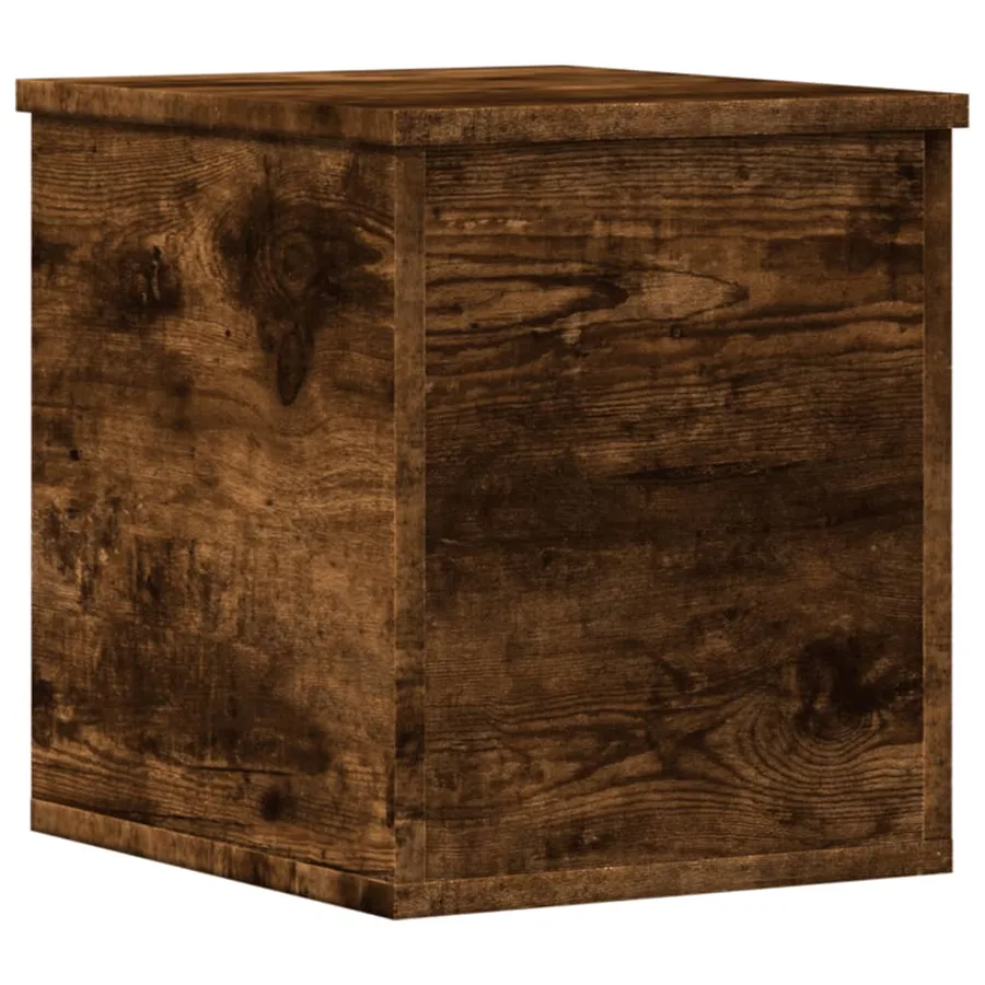 Boîte de rangement chêne fumé 30x35x35 cm bois d'ingénierie - 2