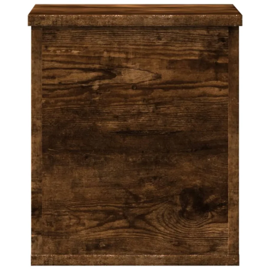 Boîte de rangement chêne fumé 30x35x35 cm bois d'ingénierie - 4
