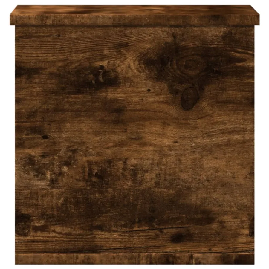 Boîte de rangement chêne fumé 30x35x35 cm bois d'ingénierie - 5