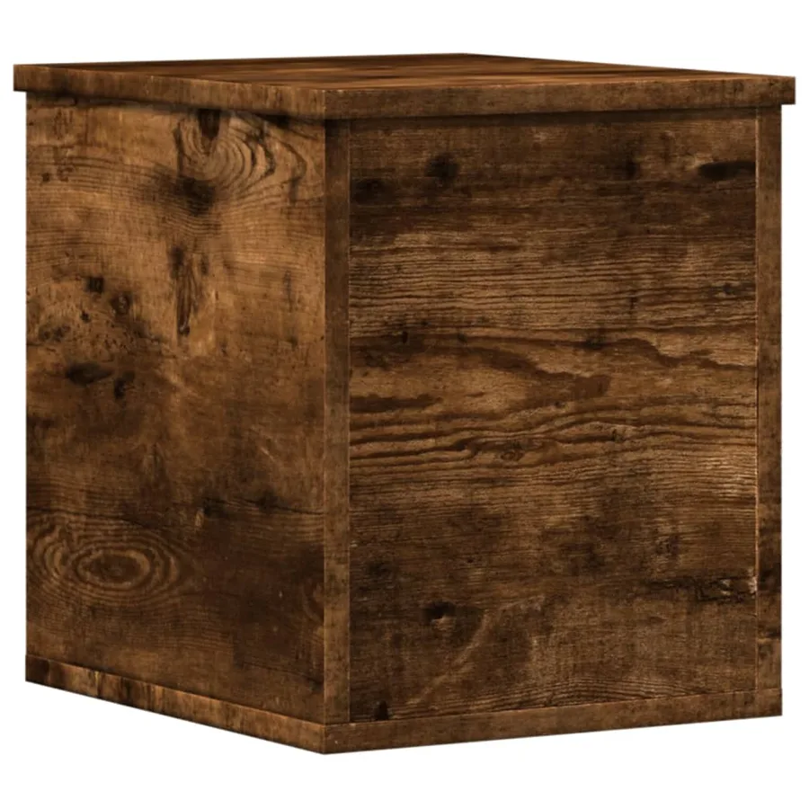 Boîte de rangement chêne fumé 30x35x35 cm bois d'ingénierie - 6