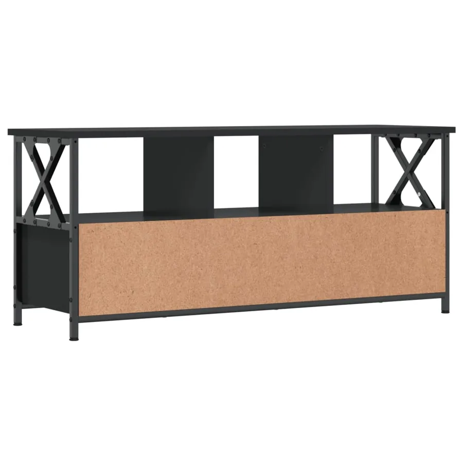 Meuble TV noir 102x33x45 cm bois d'ingénierie et fer - 5
