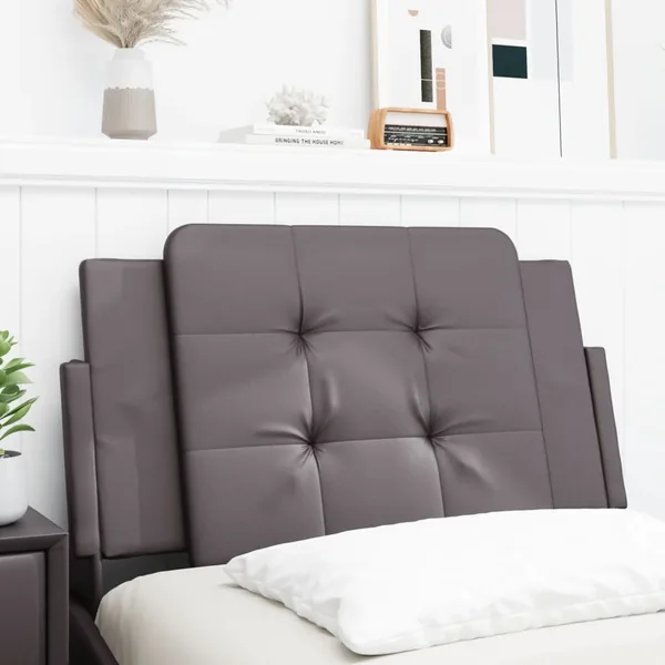 Coussin de tête de lit Zadar gris 80 cm similicuir