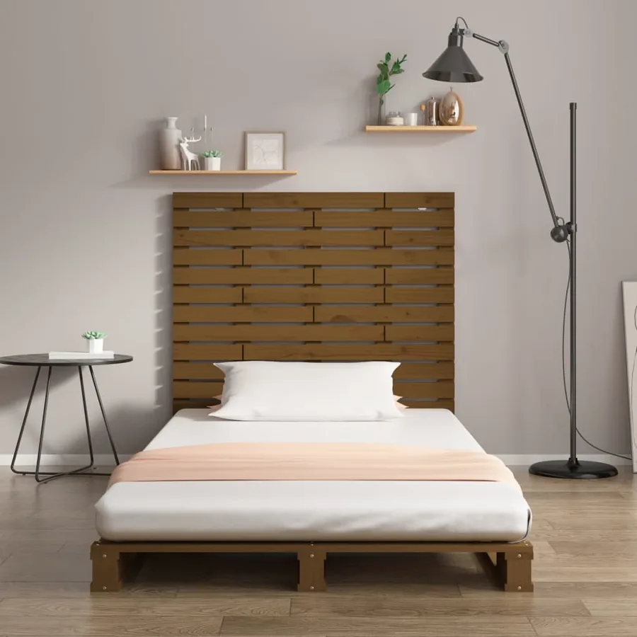 Tête de lit murale Marron miel 106x3x91,5 cm Bois massif de pin - 3
