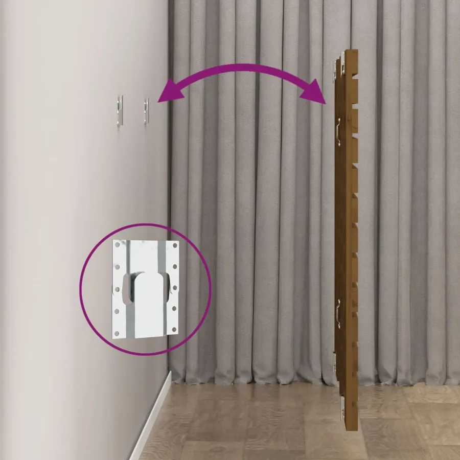 Tête de lit murale Marron miel 106x3x91,5 cm Bois massif de pin - 6