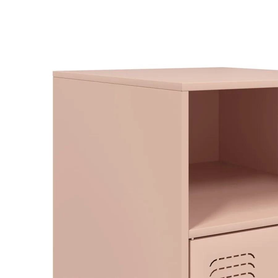 Tables de chevet 2 pcs rose 34,5x39x62 cm acier - 11