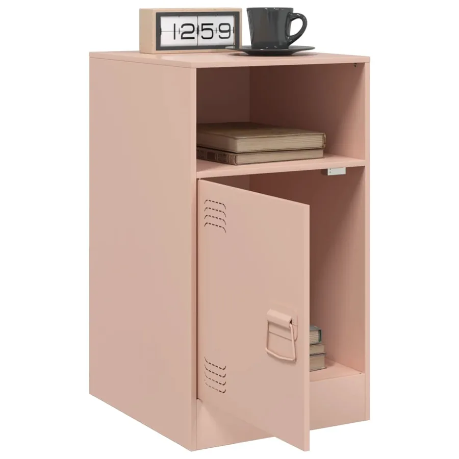 Tables de chevet 2 pcs rose 34,5x39x62 cm acier - 4