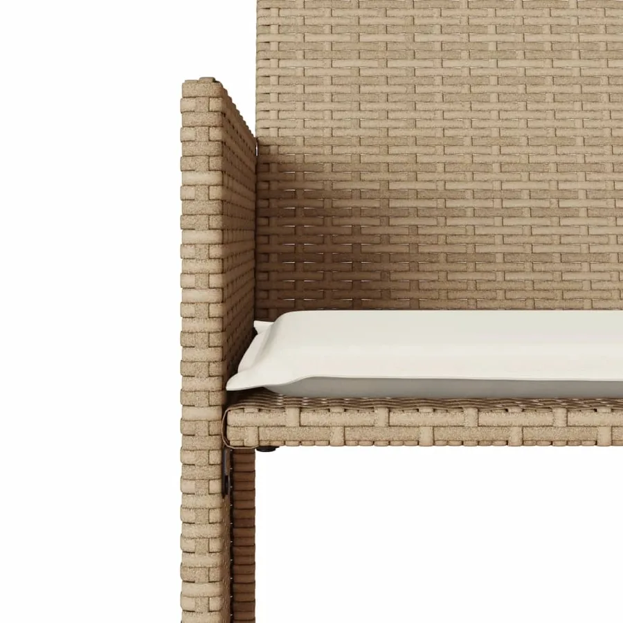 Canapé de jardin 2 places avec table et tabourets beige rotin - 7