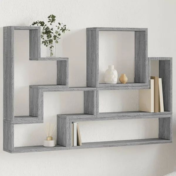Étagère murale sonoma gris 96x12x64 cm bois d'ingénierie