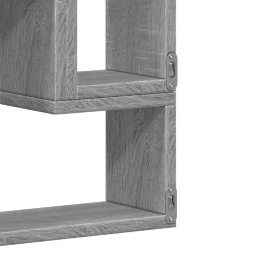 Étagère murale sonoma gris 96x12x64 cm bois d'ingénierie - 10