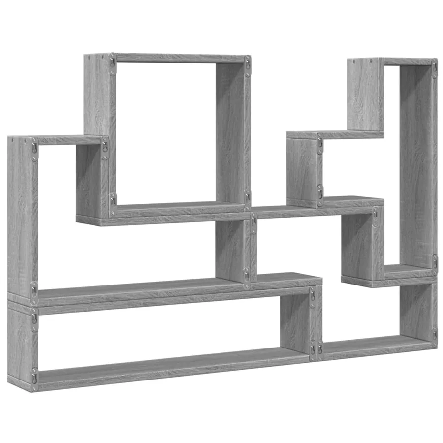 Étagère murale sonoma gris 96x12x64 cm bois d'ingénierie - 8