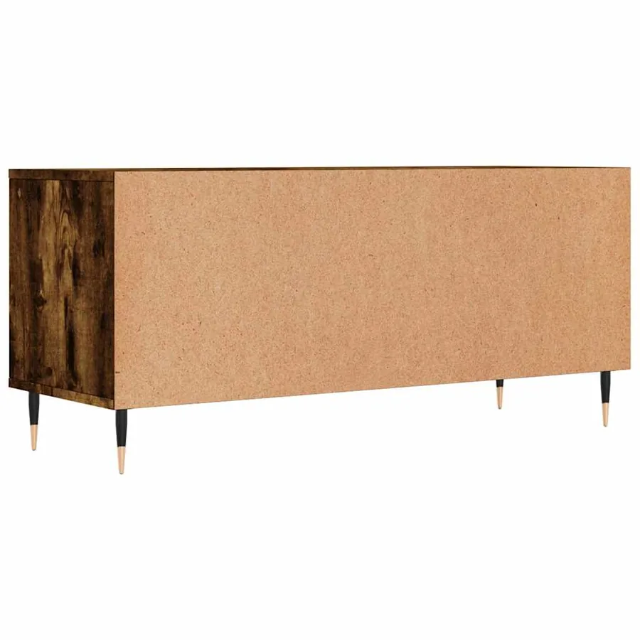 Meuble TV chêne fumé 100x34,5x44,5 cm bois d'ingénierie - 8