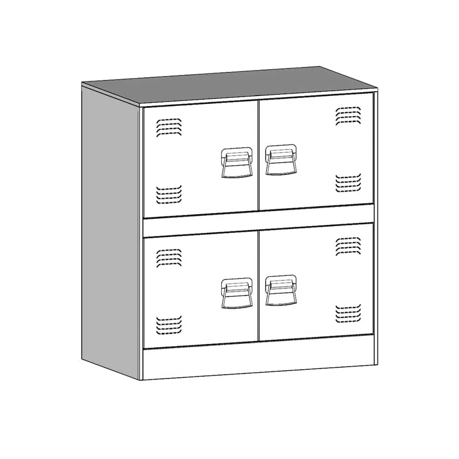Buffet noir 67x39x73 cm acier - 11