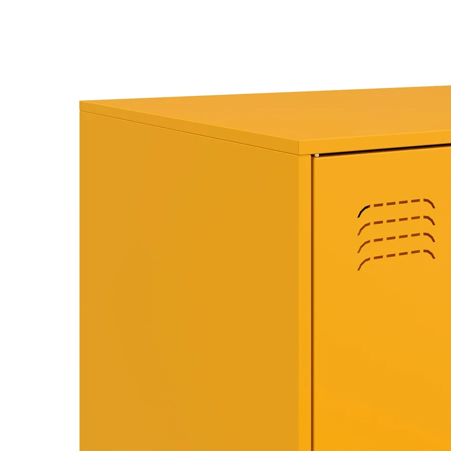 Buffet jaune moutarde 99x39x73 cm acier - 11