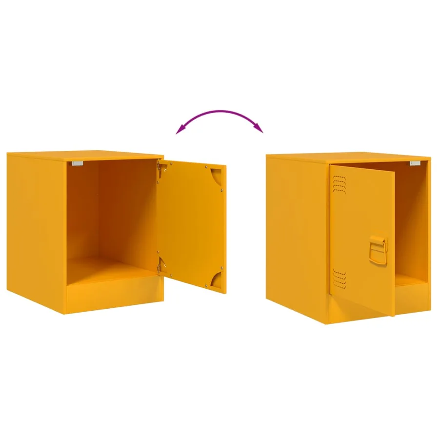 Tables de chevet 2 pcs jaune moutarde 34,5x39x44 cm acier - 10
