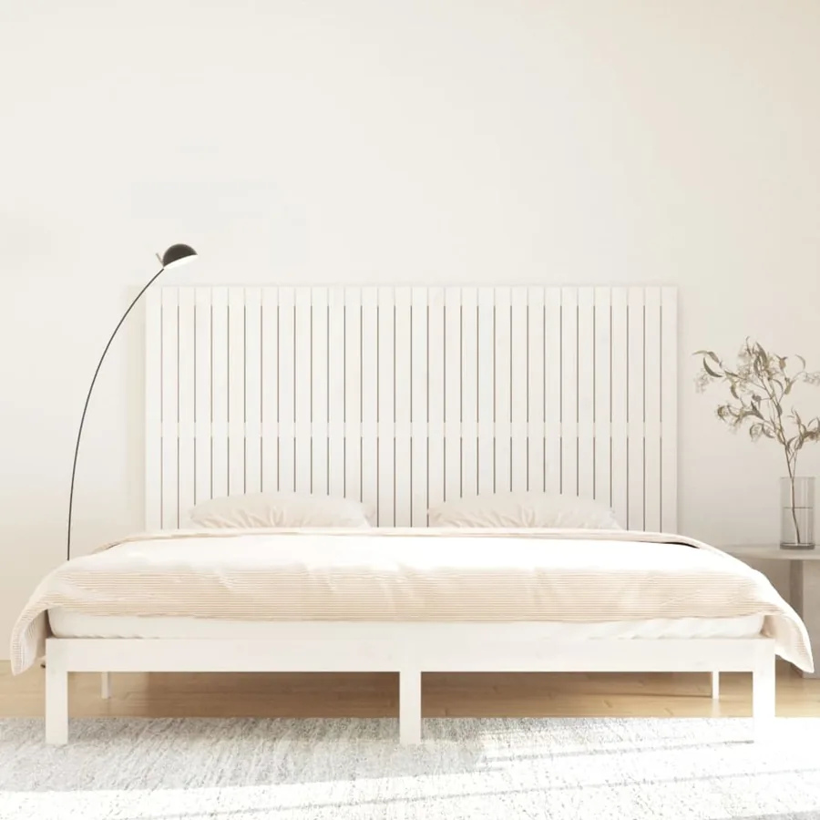 Tête de lit murale Blanc 204x3x110 cm Bois massif de pin - 3