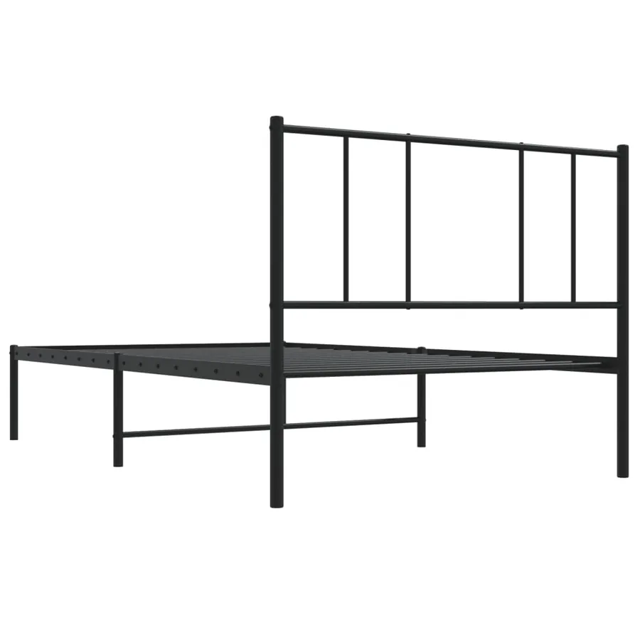 Cadre de lit métal sans matelas avec tête de lit noir 107x203cm - 8