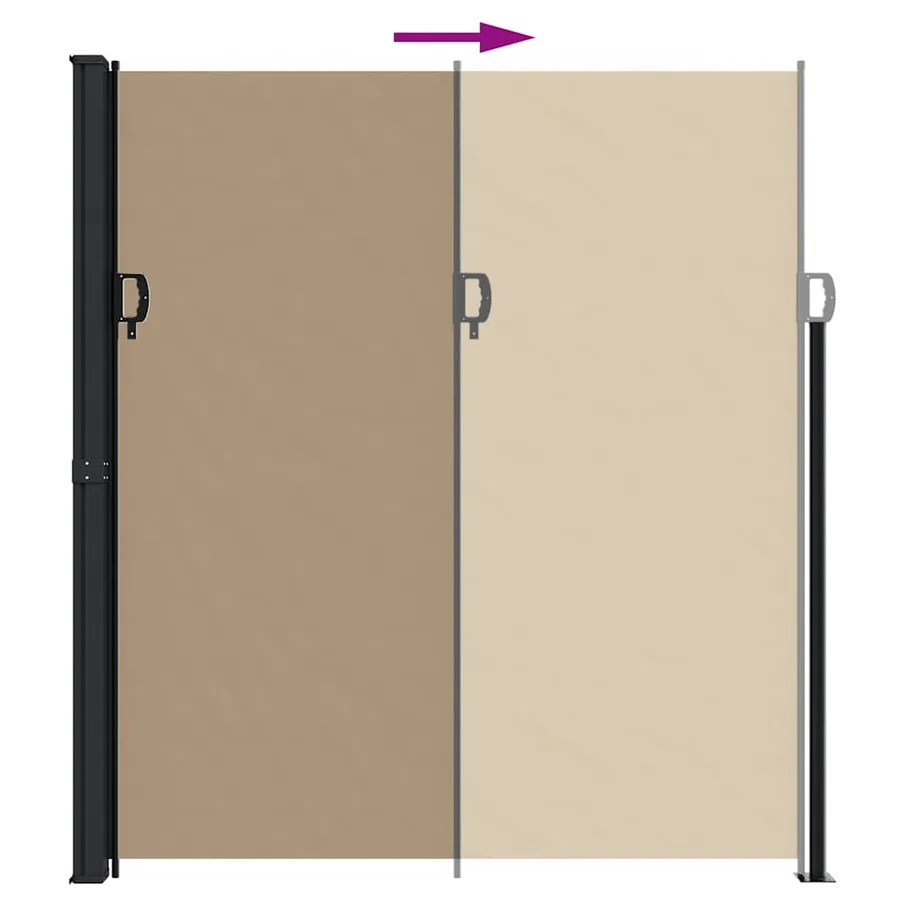 Auvent latéral rétractable taupe 220x600 cm - 5