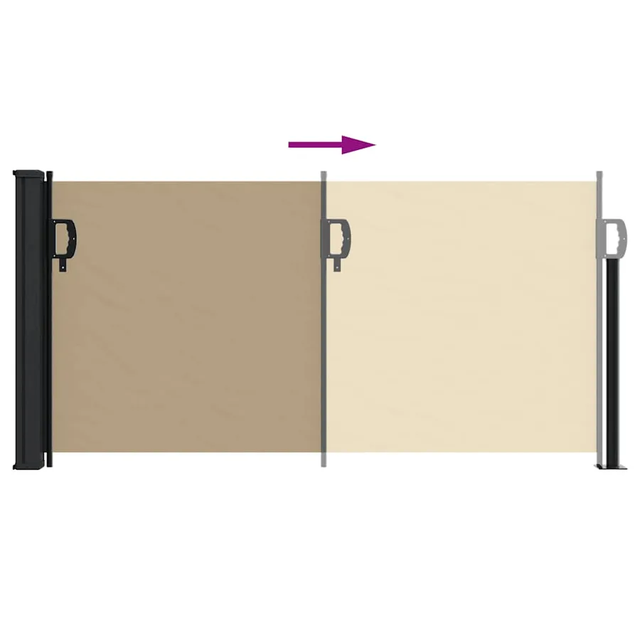 Auvent latéral rétractable beige 100x300 cm - 5