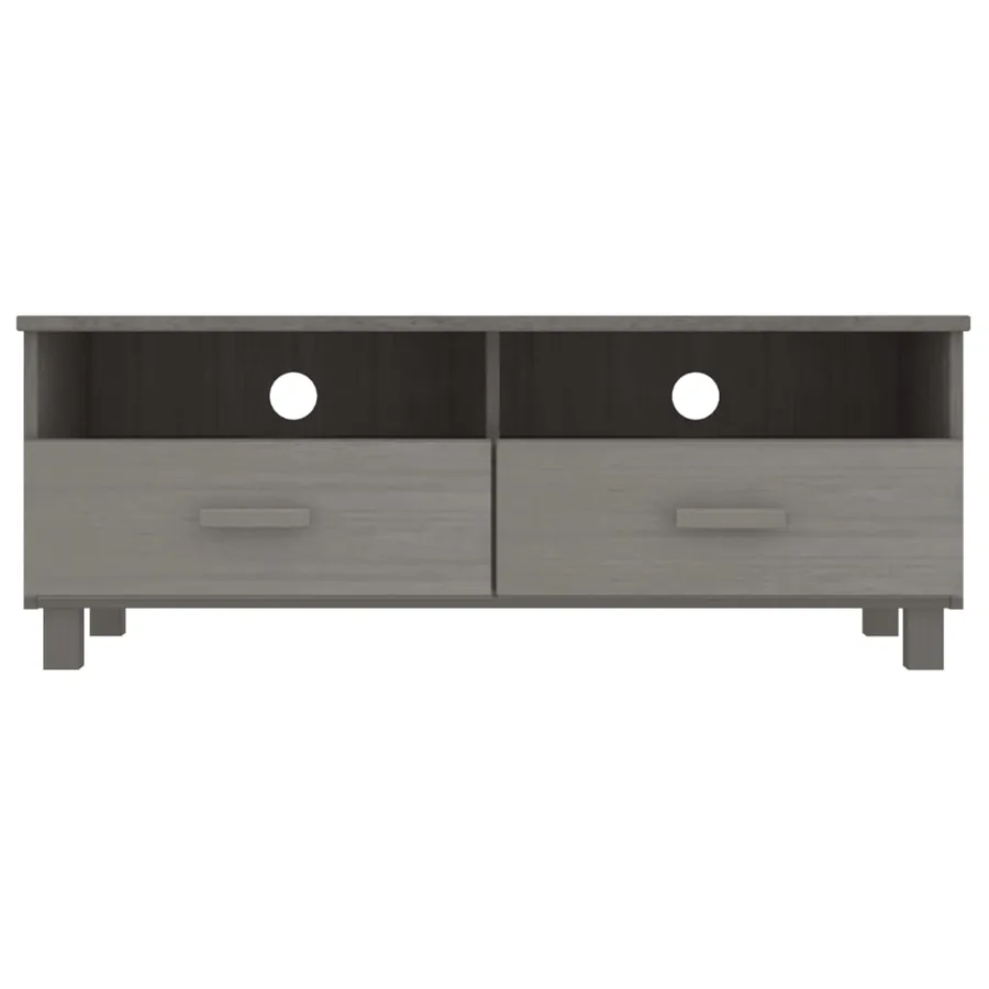 Meuble TV HAMAR Gris clair 106x40x40 cm Bois massif de pin - 3