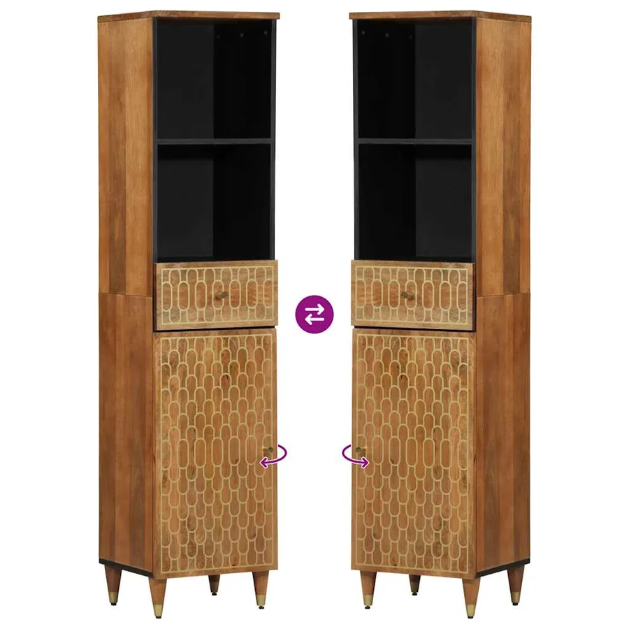 Ensemble de meubles de salle de bain 3 pcs bois manguier massif - 8