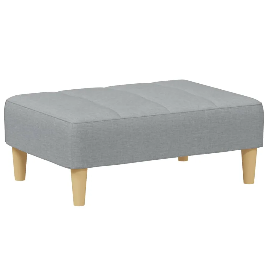 Repose-pied gris clair 77x55x31 cm tissu - 2